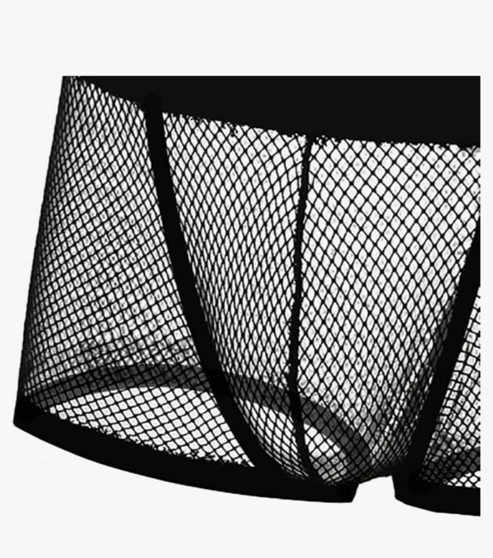 Men's Mesh Boxer See Through Breathable Fishnet Underwear